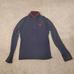 Abercrombie & Fitch Navy and Red Quarter-Zip Sweatshirt